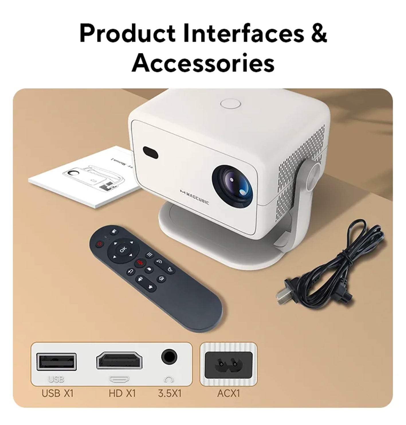 Magcubic Luxprojecteur – Native 1080P 650ANSI 4K Android 11