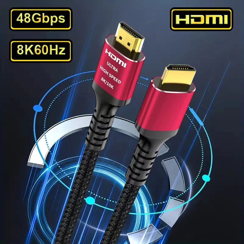 Luxprojecteur Long 8K HDMI 2.1 Cable – Ultra High Speed Braided Cord