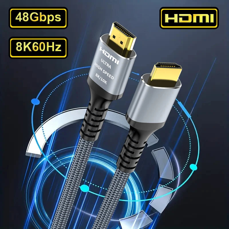 Luxprojecteur Long 8K HDMI 2.1 Cable – Ultra High Speed Braided Cord